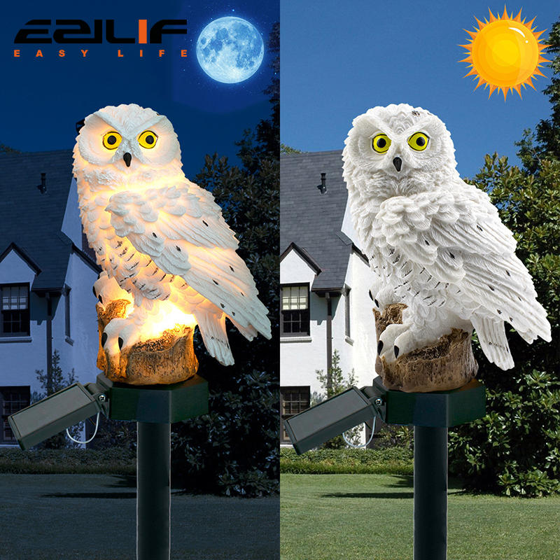 Lighting Decoration Ideas - Solar light owl animal sculpture solar