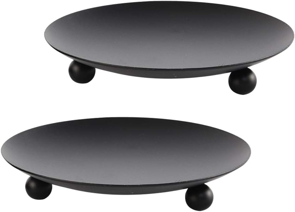 Lighting Home Decor Products - Set of 2 Black Iron Candle