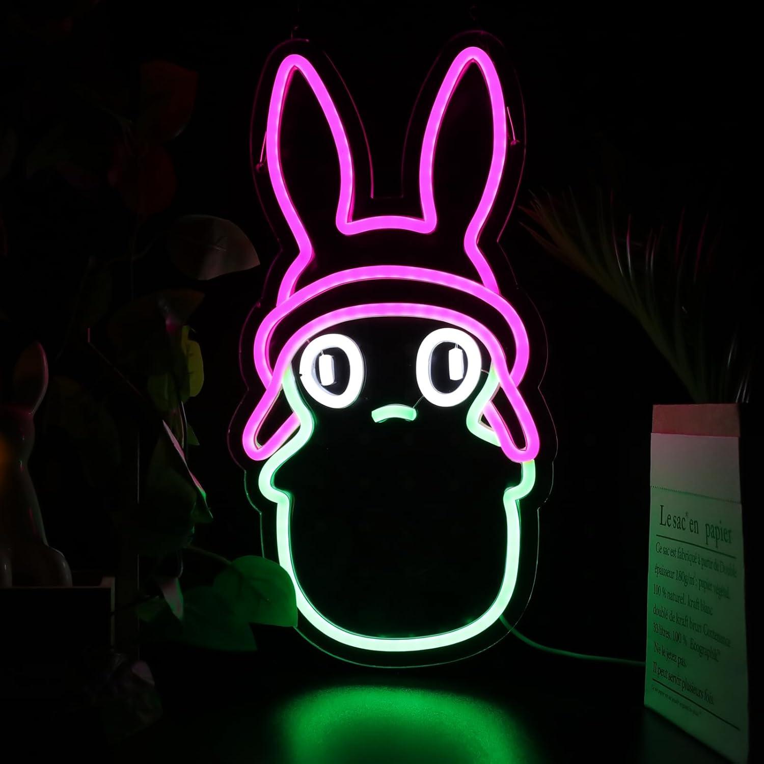 Decor Lighting Fans - Anime Neon Signs Cute Monster USB
