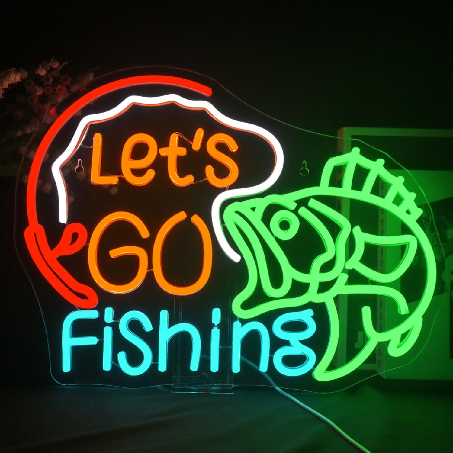 Lighting Decor Living Room - Let's Go Fishing Neon Sign Fishing