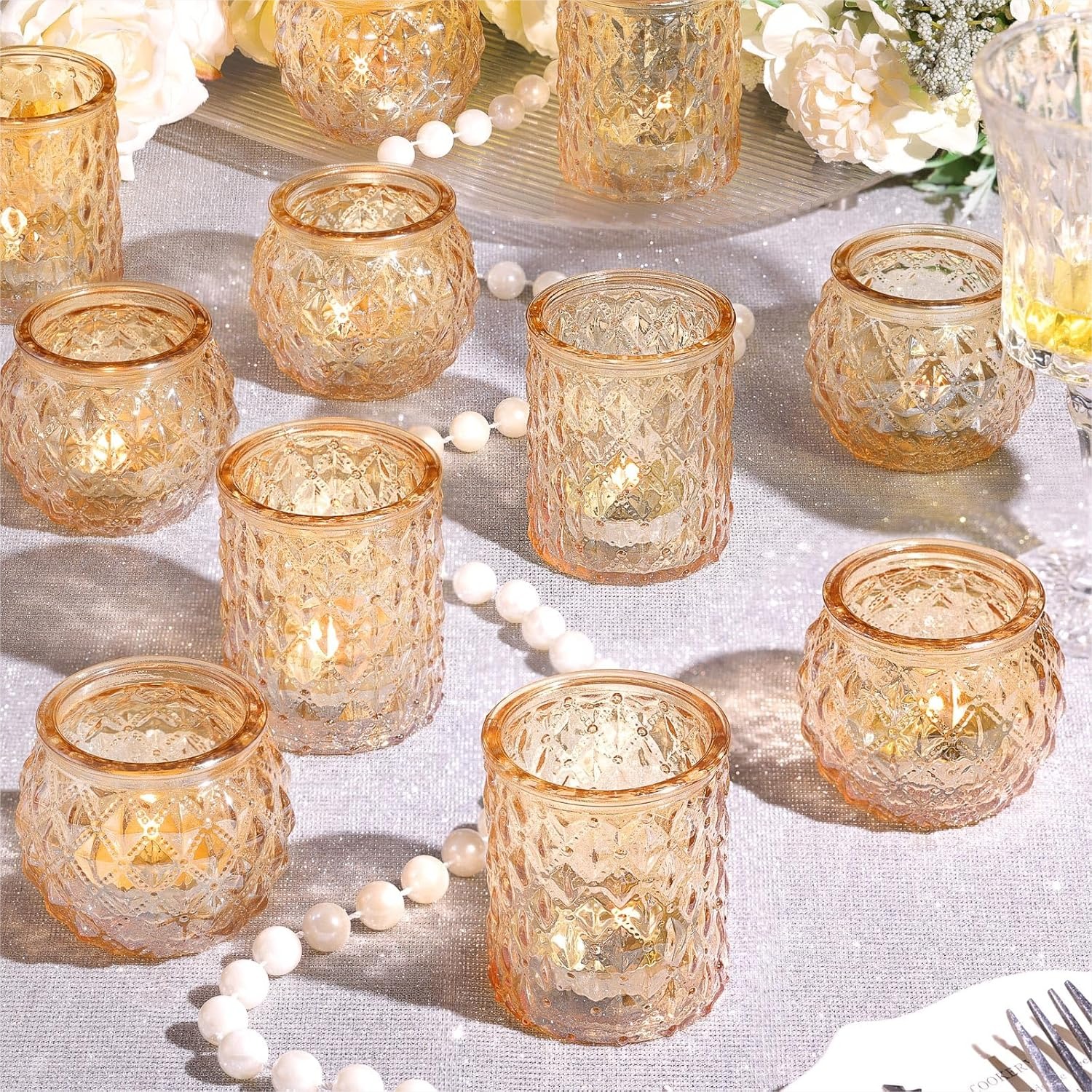 Lighting Home Decor Products - Gold Votive Candle Holders for Table