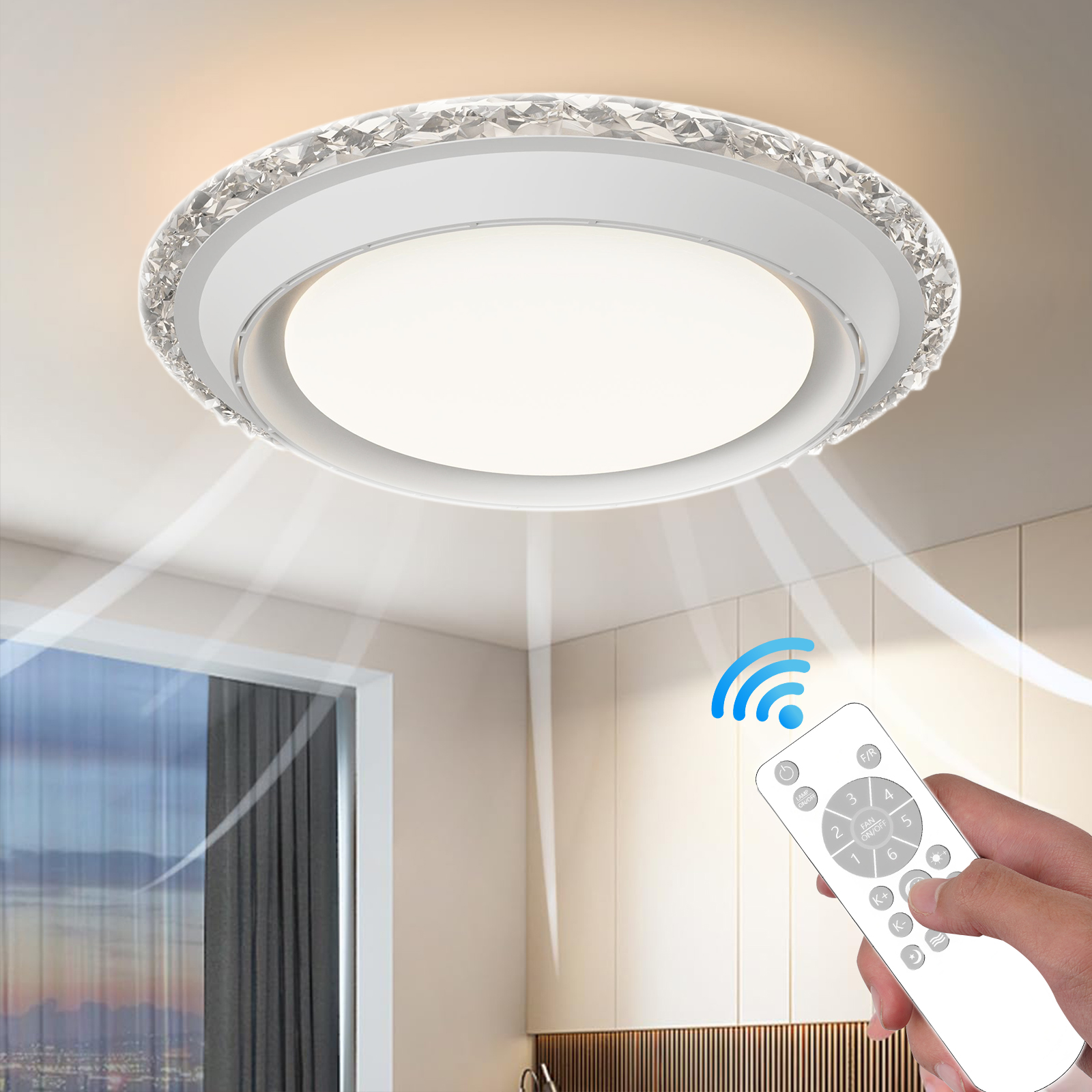 Decor Lighting Fans - Modern Minimalist Leafless Ceiling Fan Light