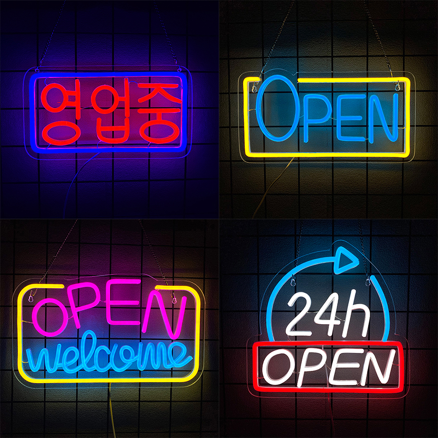 Decor Lighting Opening Hours - 24-Hour Open Led Neon Sign, Super