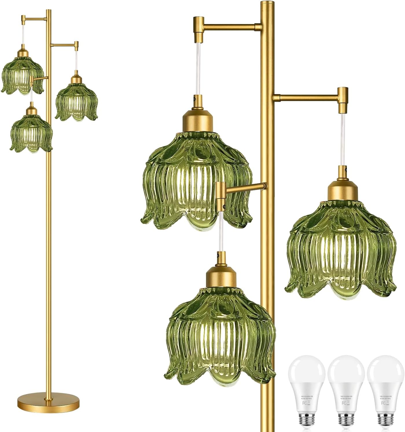 Vintage Gold Glass Floor Lamp  - огляд і ціна Lightings Decoration