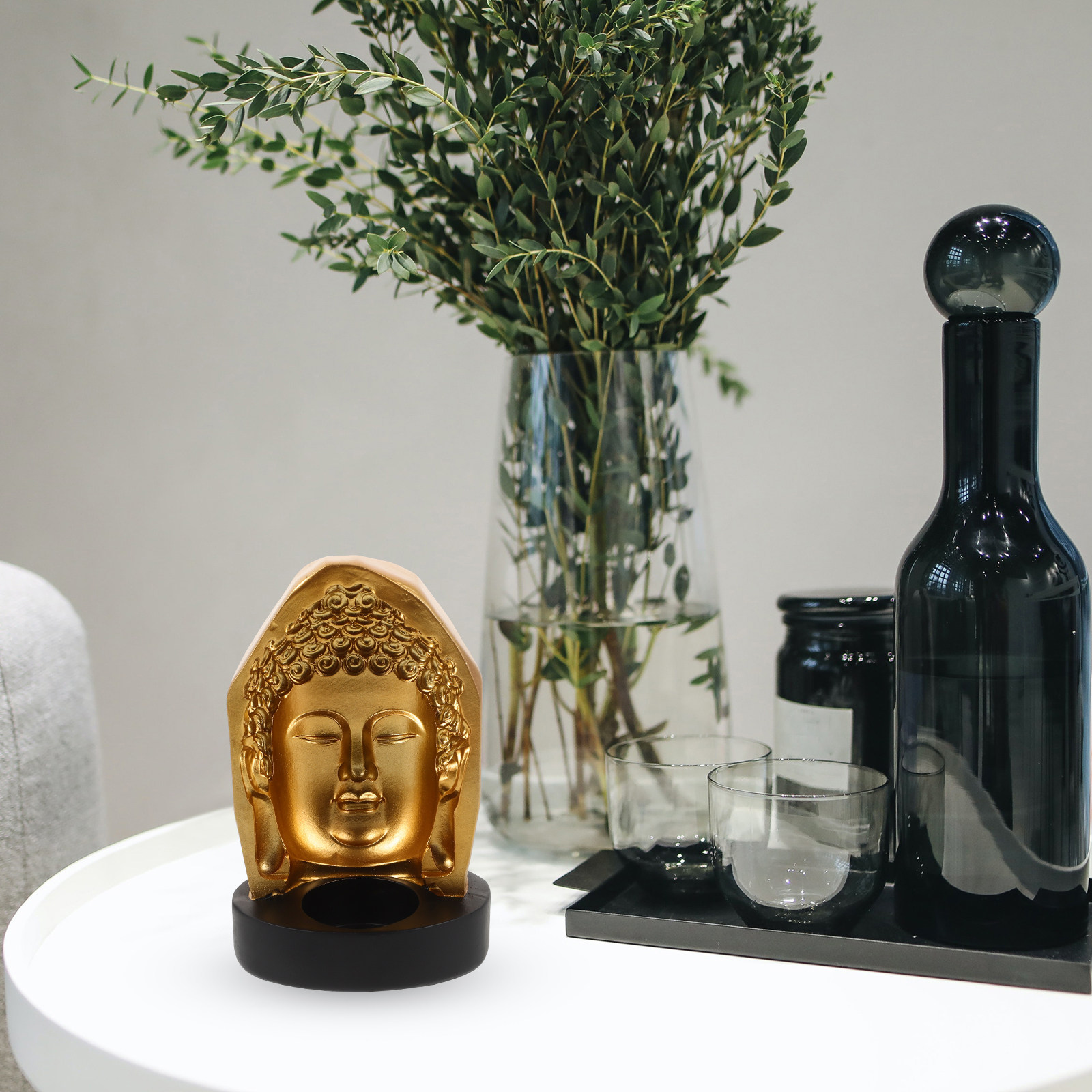 Tea Light Holder Resin Buddha  - огляд і ціна Lighting Decor Living Room