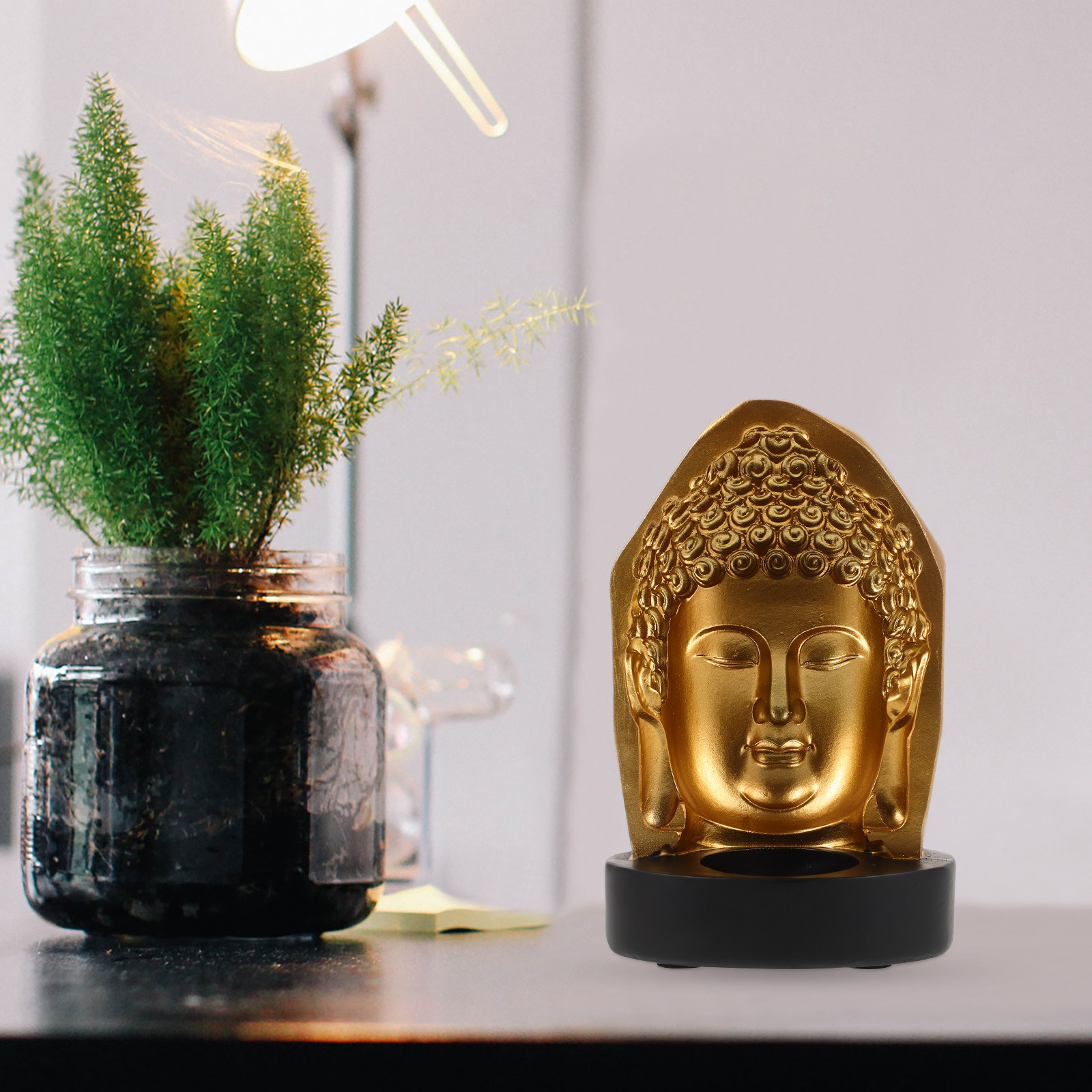 Tea Light Holder Resin Buddha  - огляд і ціна Lighting Decor Living Room