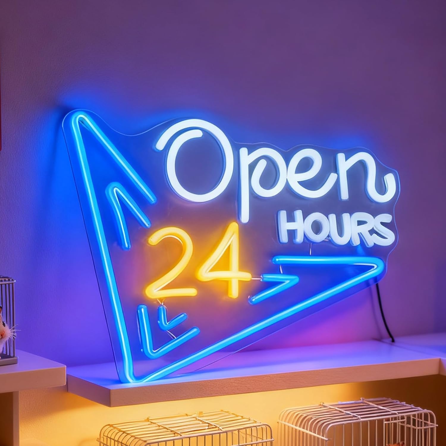 24 Hours Open Neon Sign USB  - огляд і ціна Decor Lighting Opening Hours