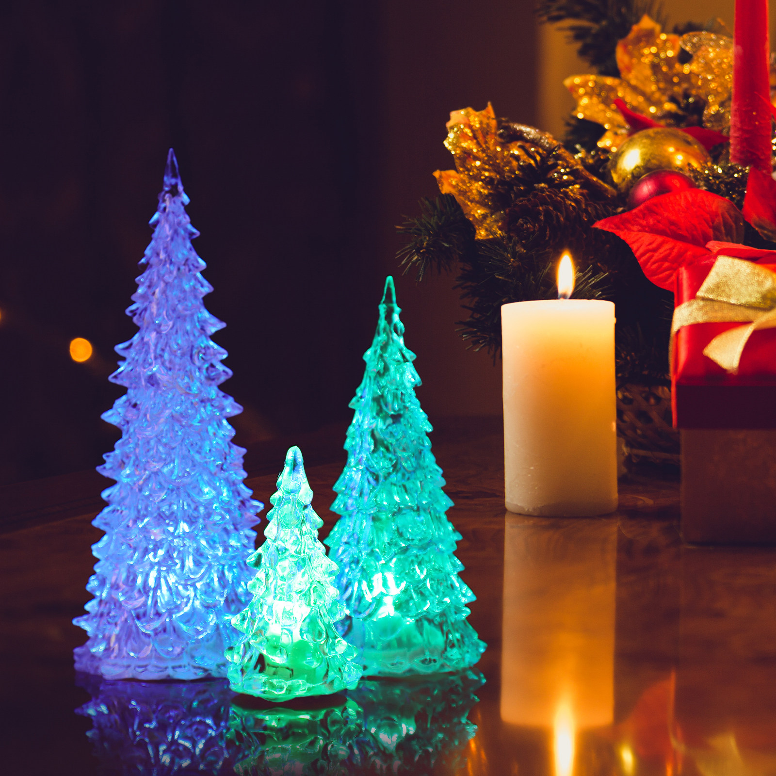 3Pcs Colorful LED Christmas Tr - огляд і ціна Lighting Decor Company