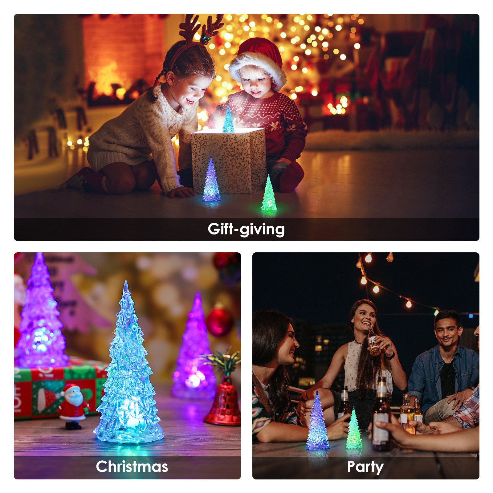 3Pcs Colorful LED Christmas Tr - огляд і ціна Lighting Decor Company