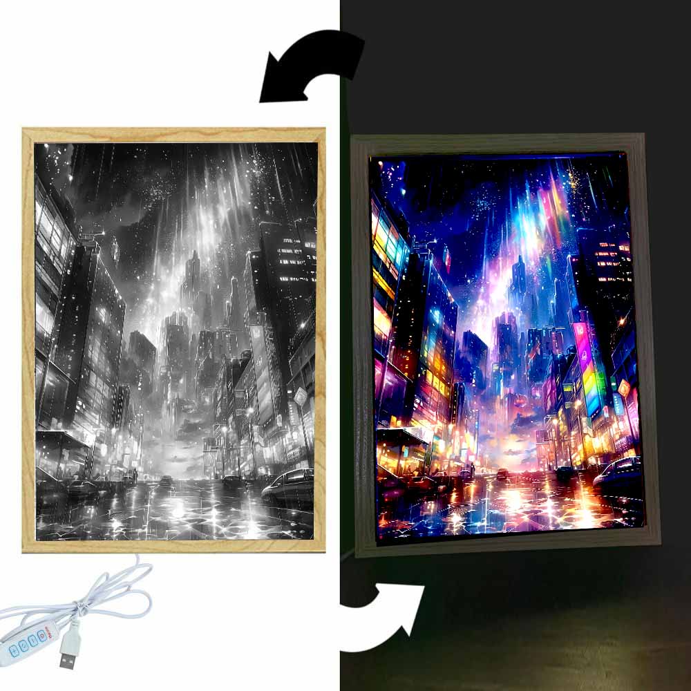 Beautiful City Light Painting  - огляд і ціна Lighting Room Decor Photo