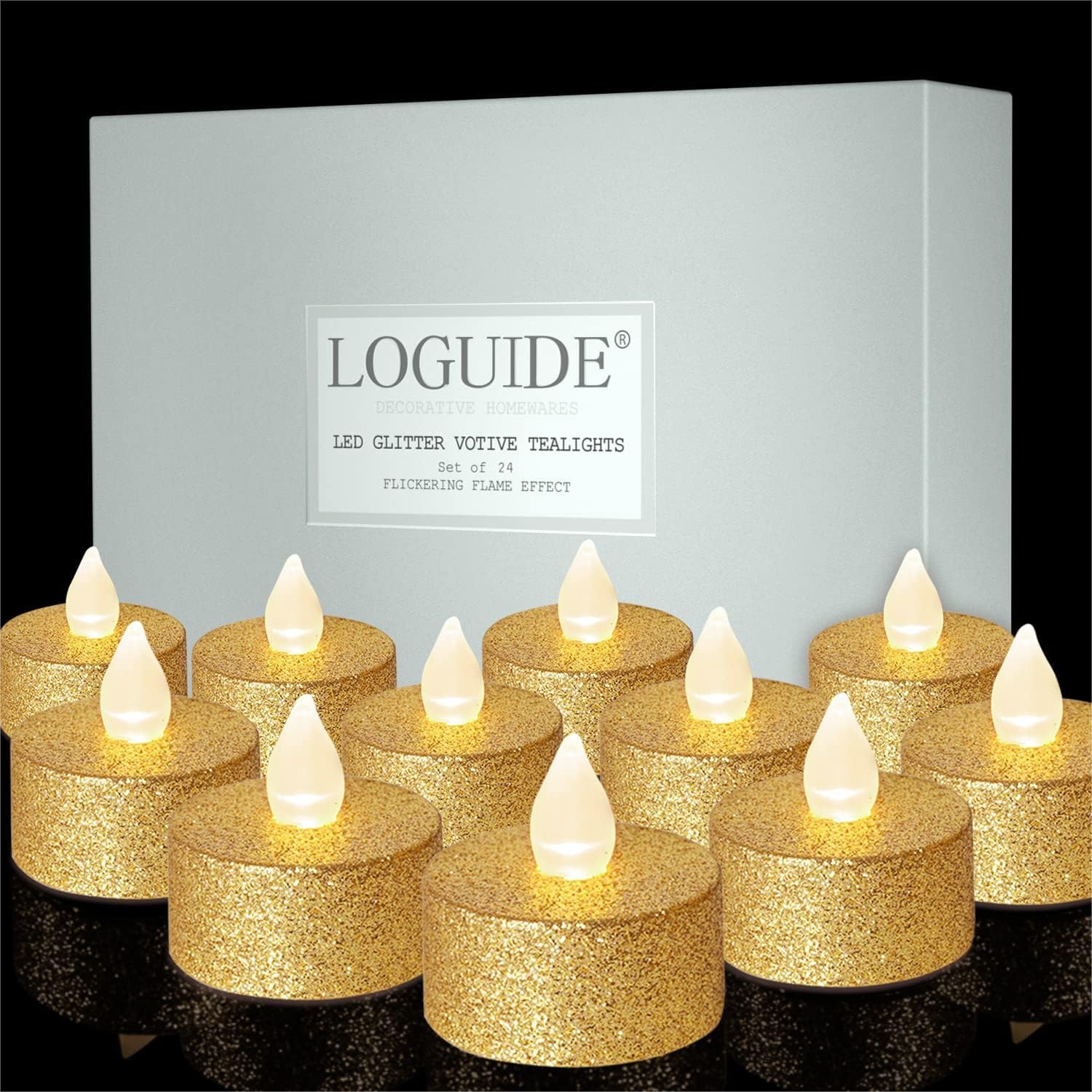 Gold LED Tea Lights, 24 Pack F - огляд і ціна Lighting Home Decor Products