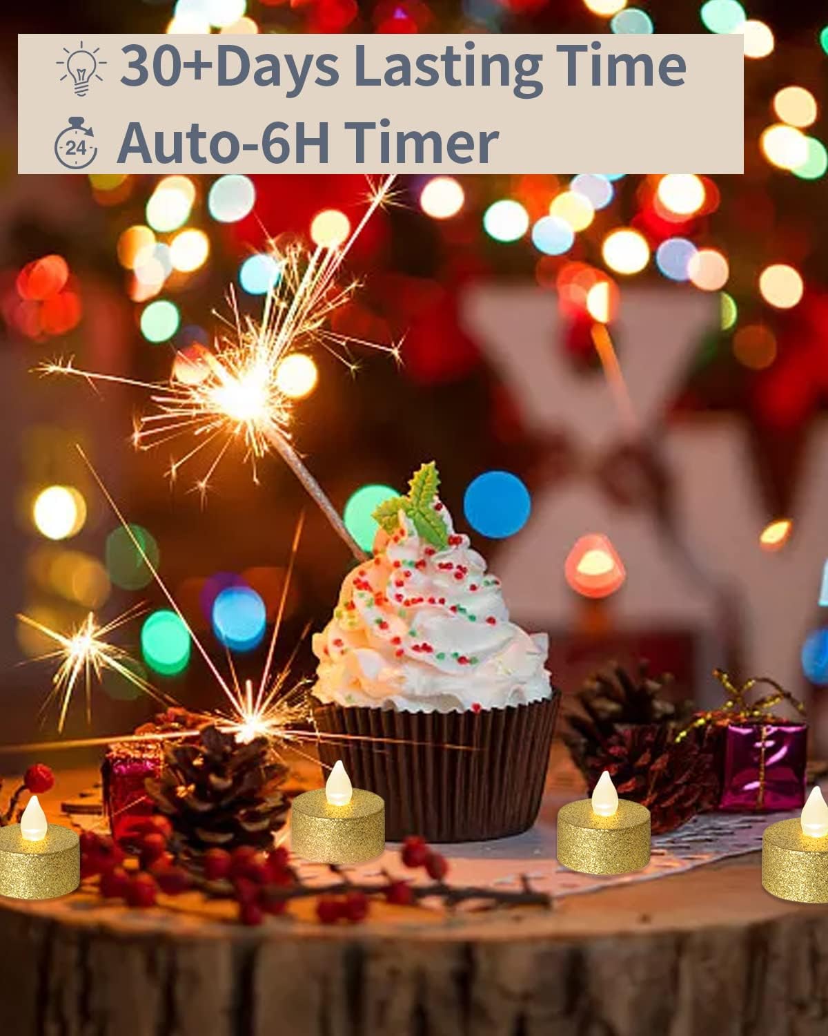 Gold LED Tea Lights, 24 Pack F - огляд і ціна Lighting Home Decor Products