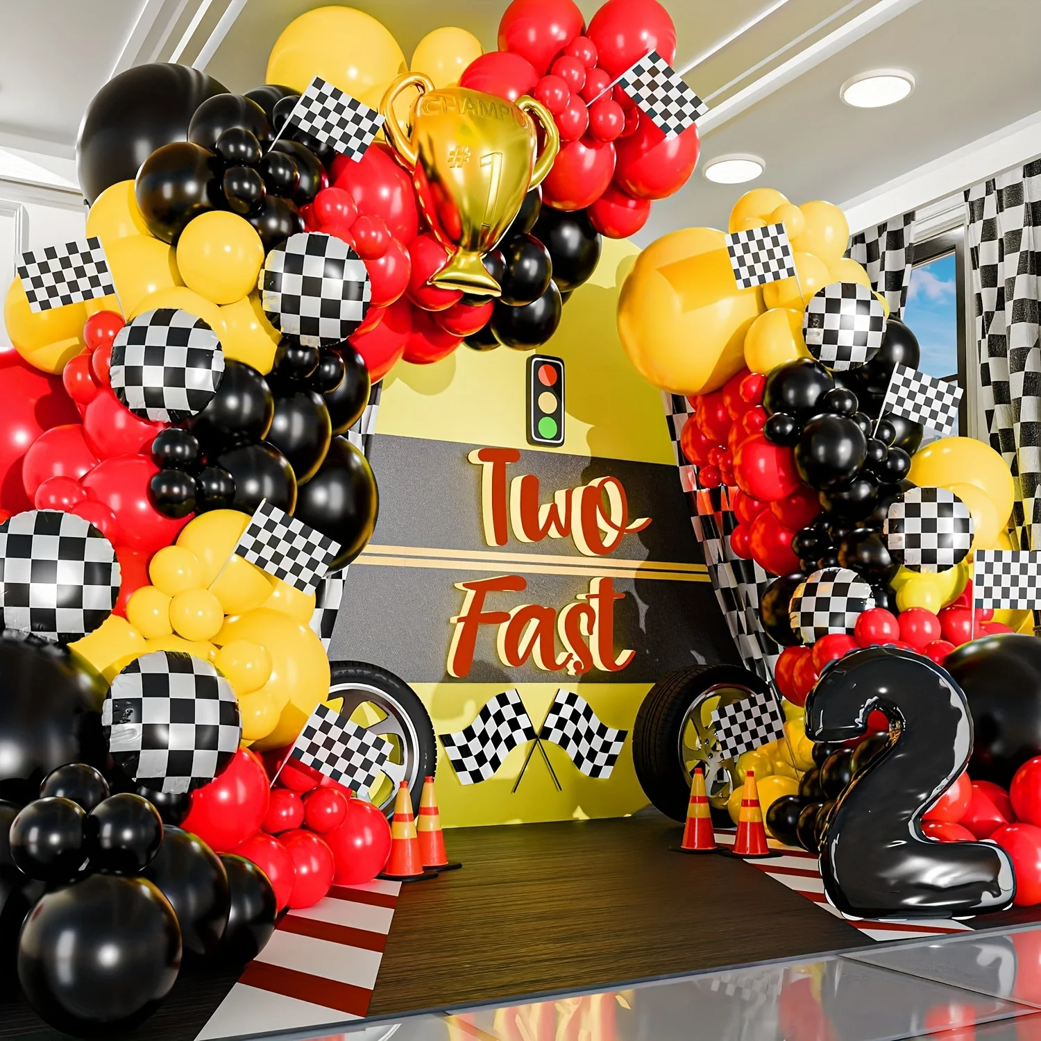 117pcs All-in-one Car Balloon  - огляд і ціна Lighting Mcqueen Birthday Decor