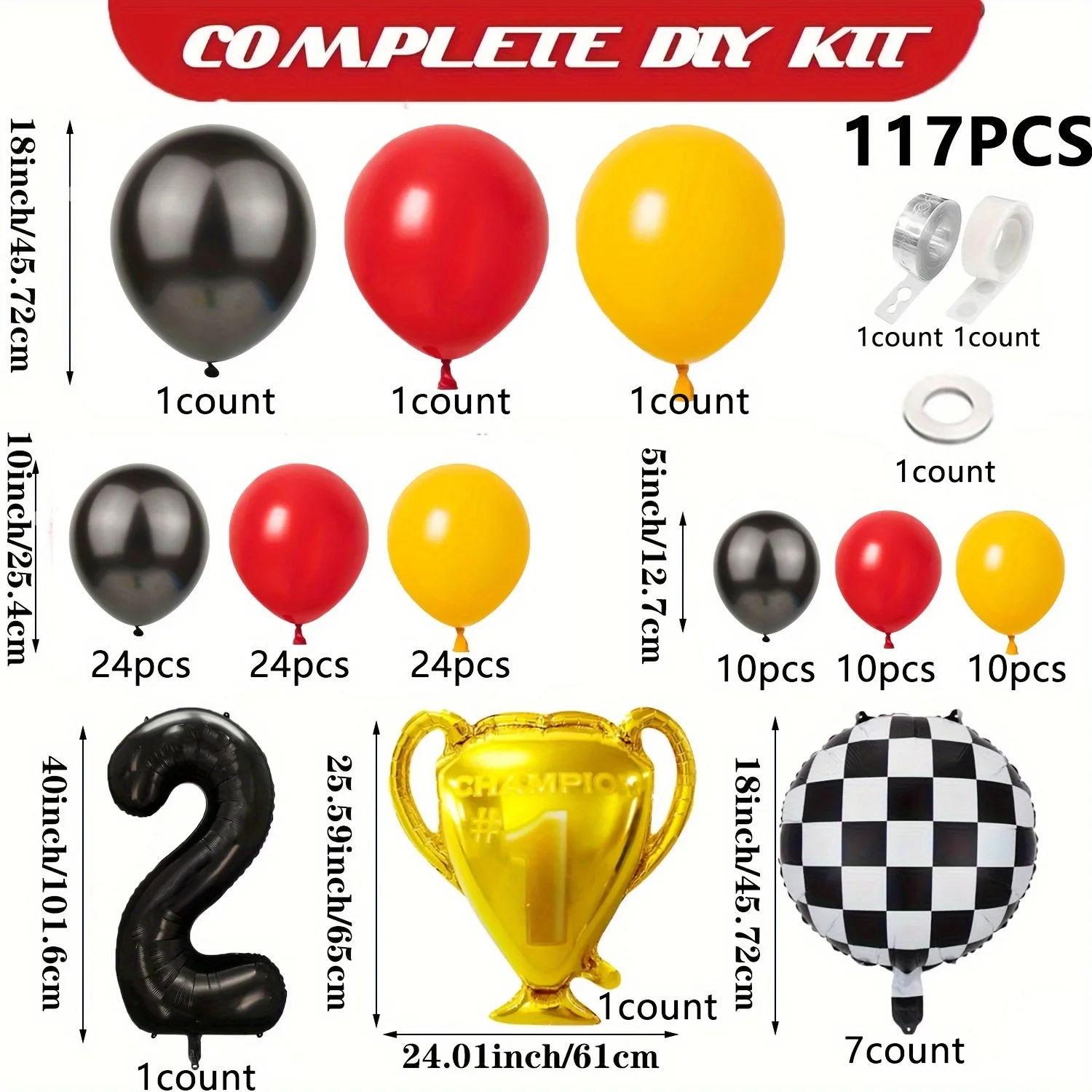 117pcs All-in-one Car Balloon  - огляд і ціна Lighting Mcqueen Birthday Decor