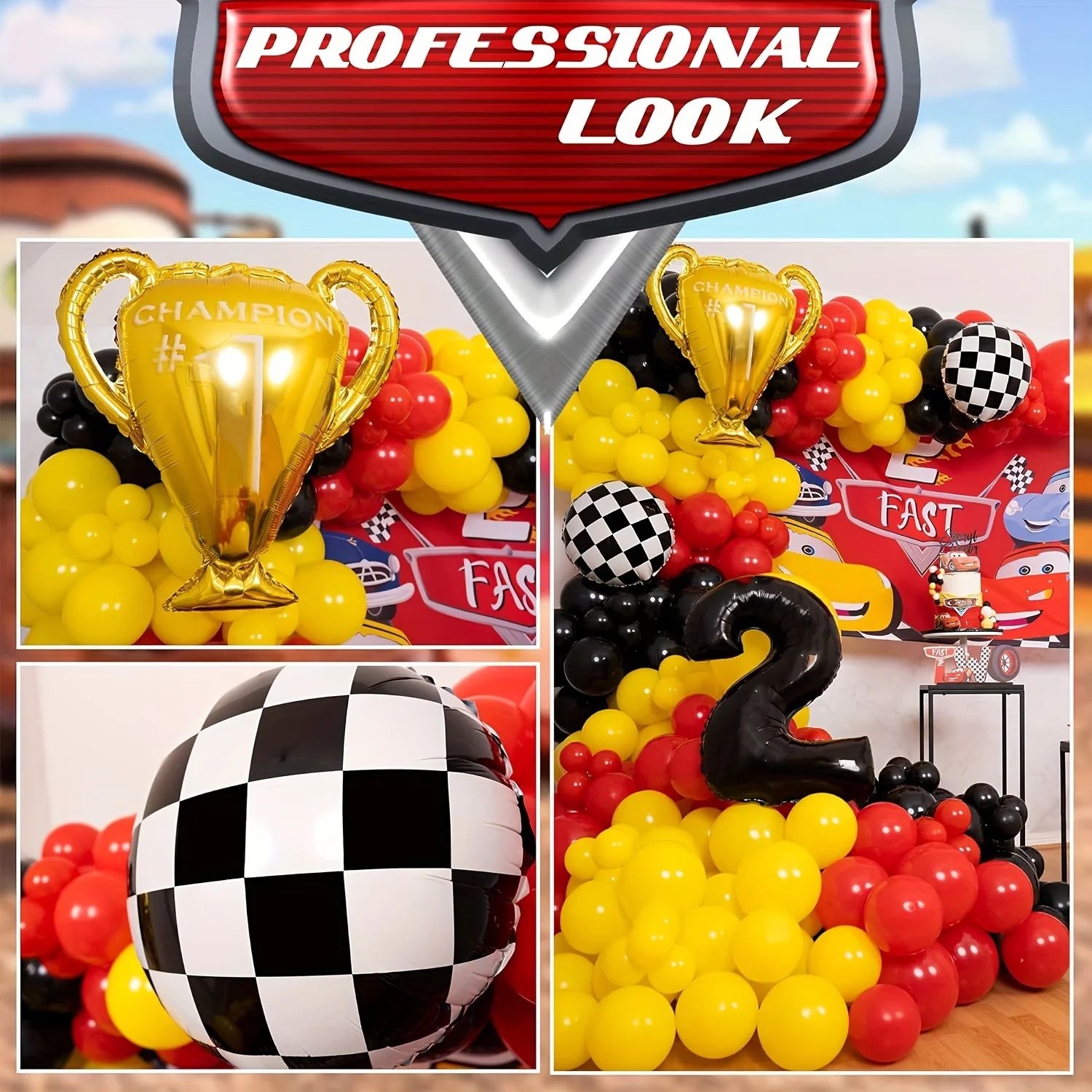 117pcs All-in-one Car Balloon  - огляд і ціна Lighting Mcqueen Birthday Decor