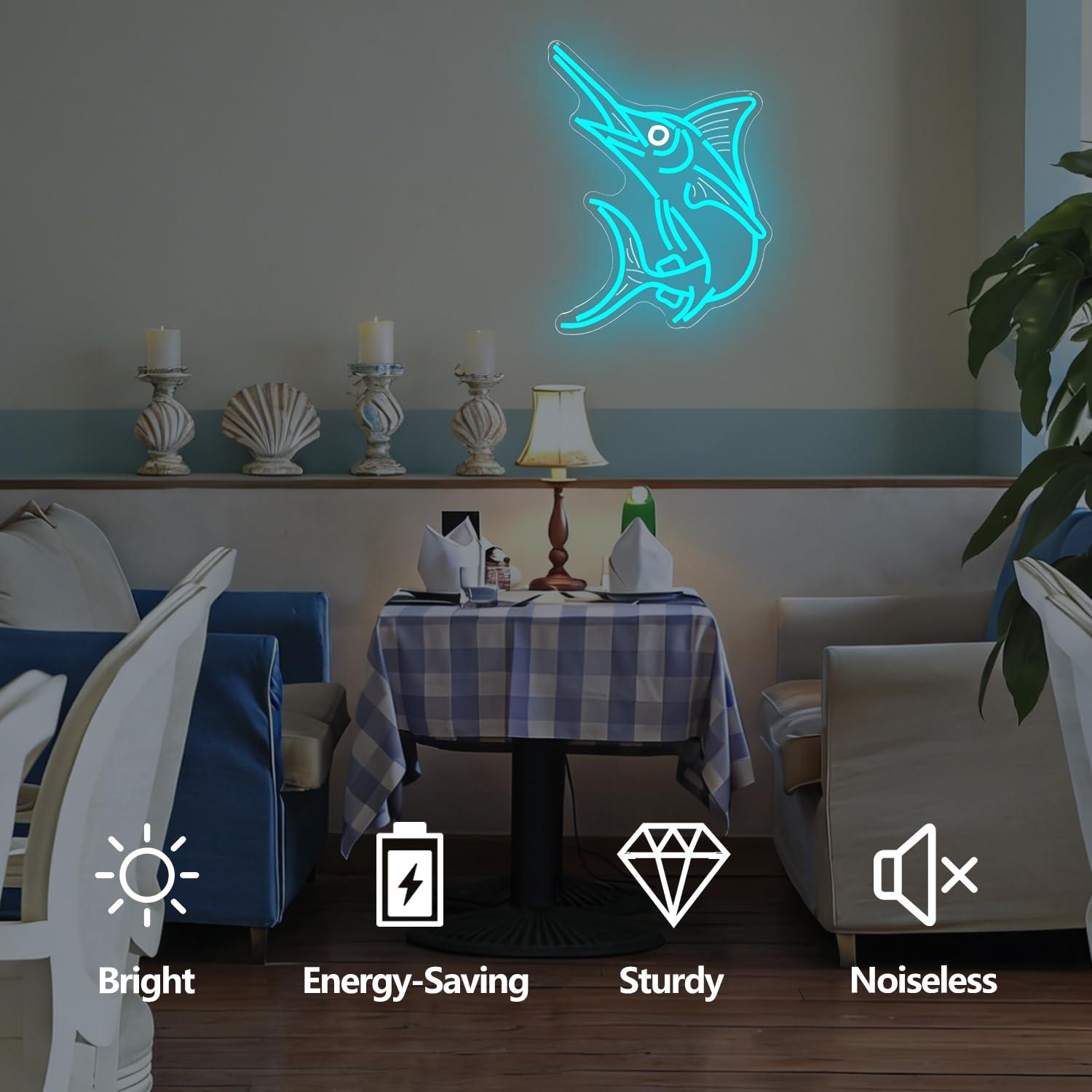 Marlin Fish Neon Sign Deep Sea - огляд і ціна Lighting Decor For Home