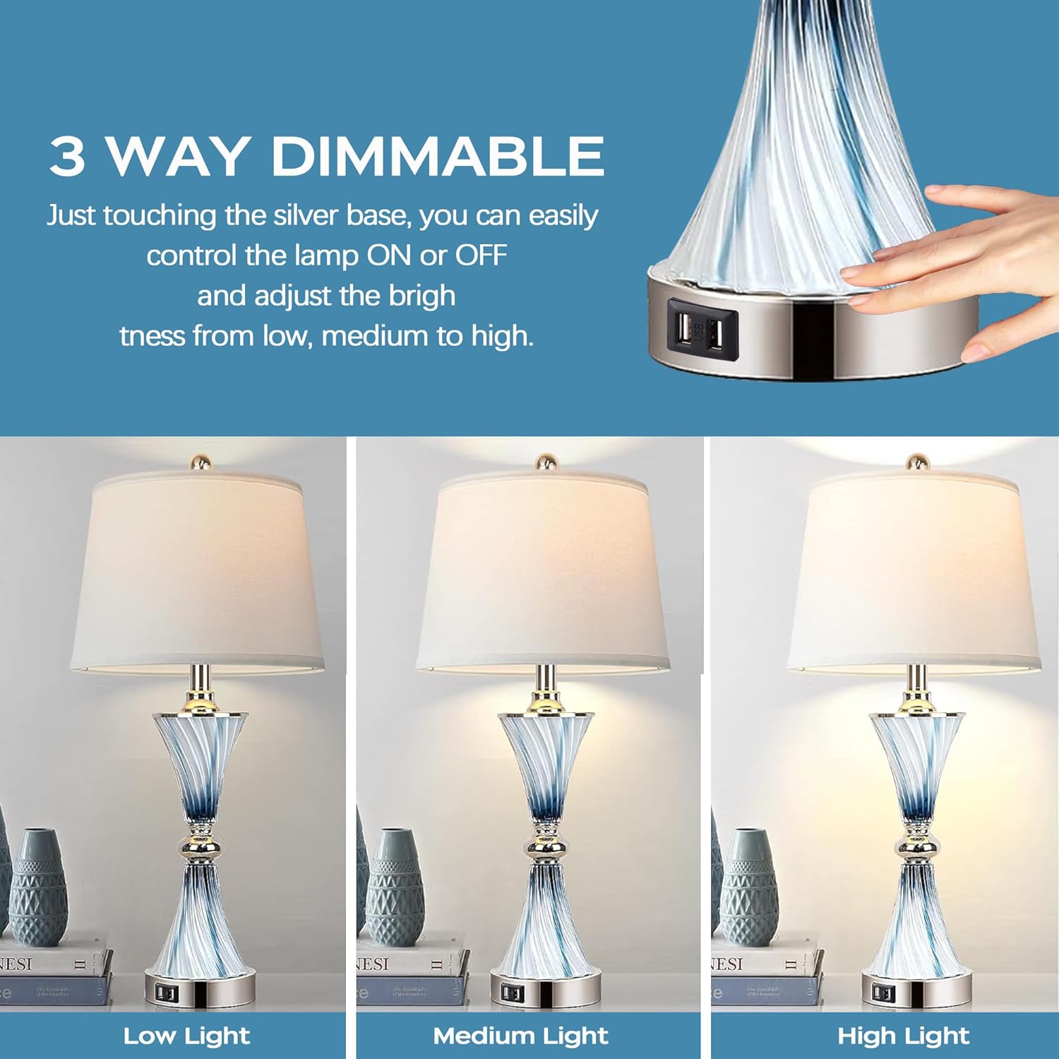 3-Way Dimmable Touch Glass Tab - огляд і ціна Decor Lighting Table Lamps