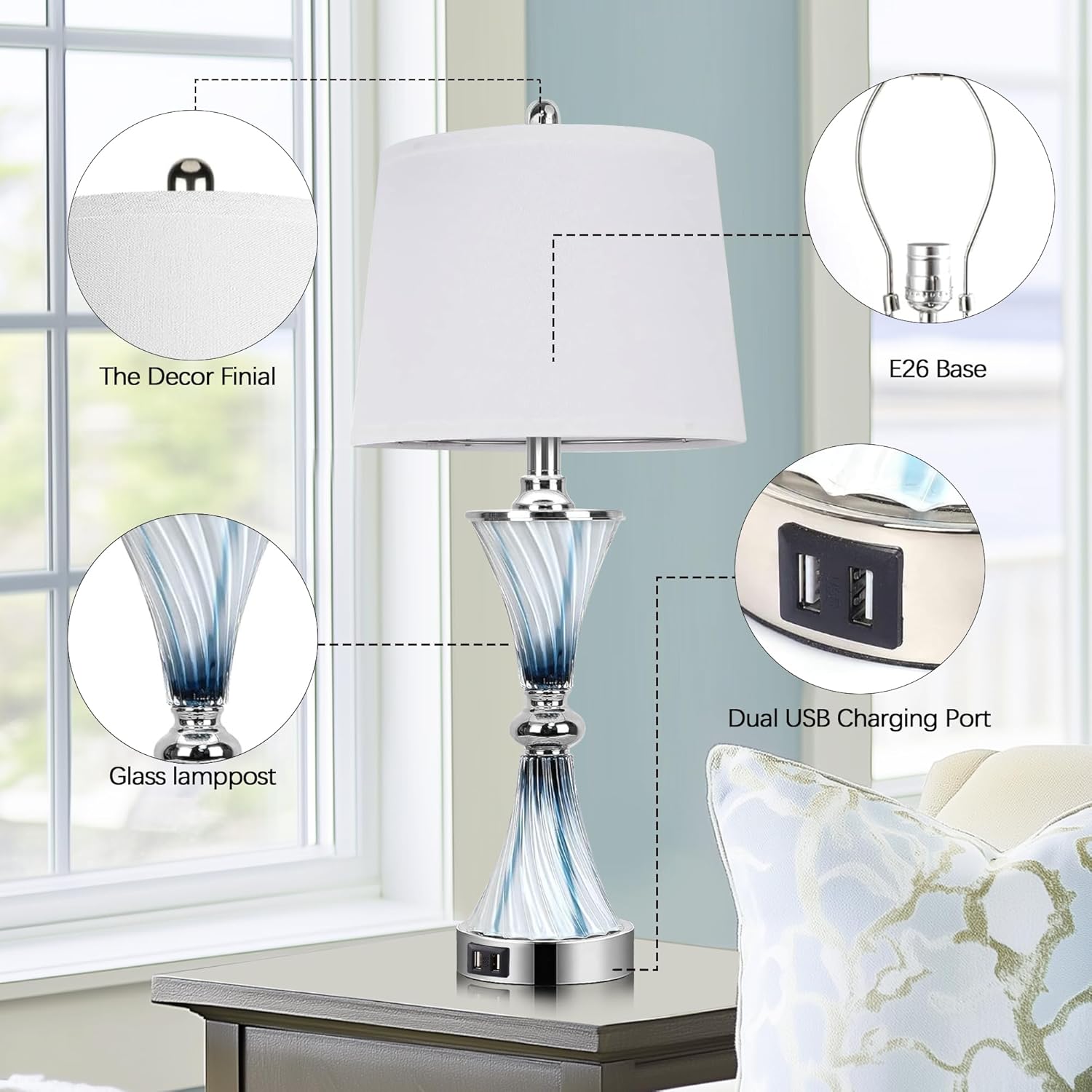 3-Way Dimmable Touch Glass Tab - огляд і ціна Decor Lighting Table Lamps