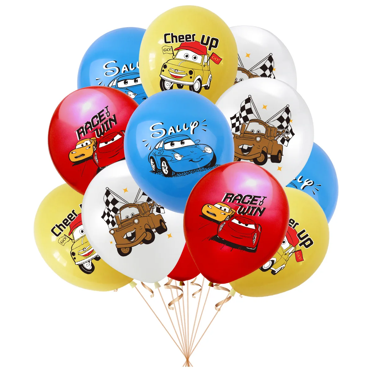 10pcs Cars 12 Inch Latex Ballo - огляд і ціна Lighting Mcqueen Birthday Decor