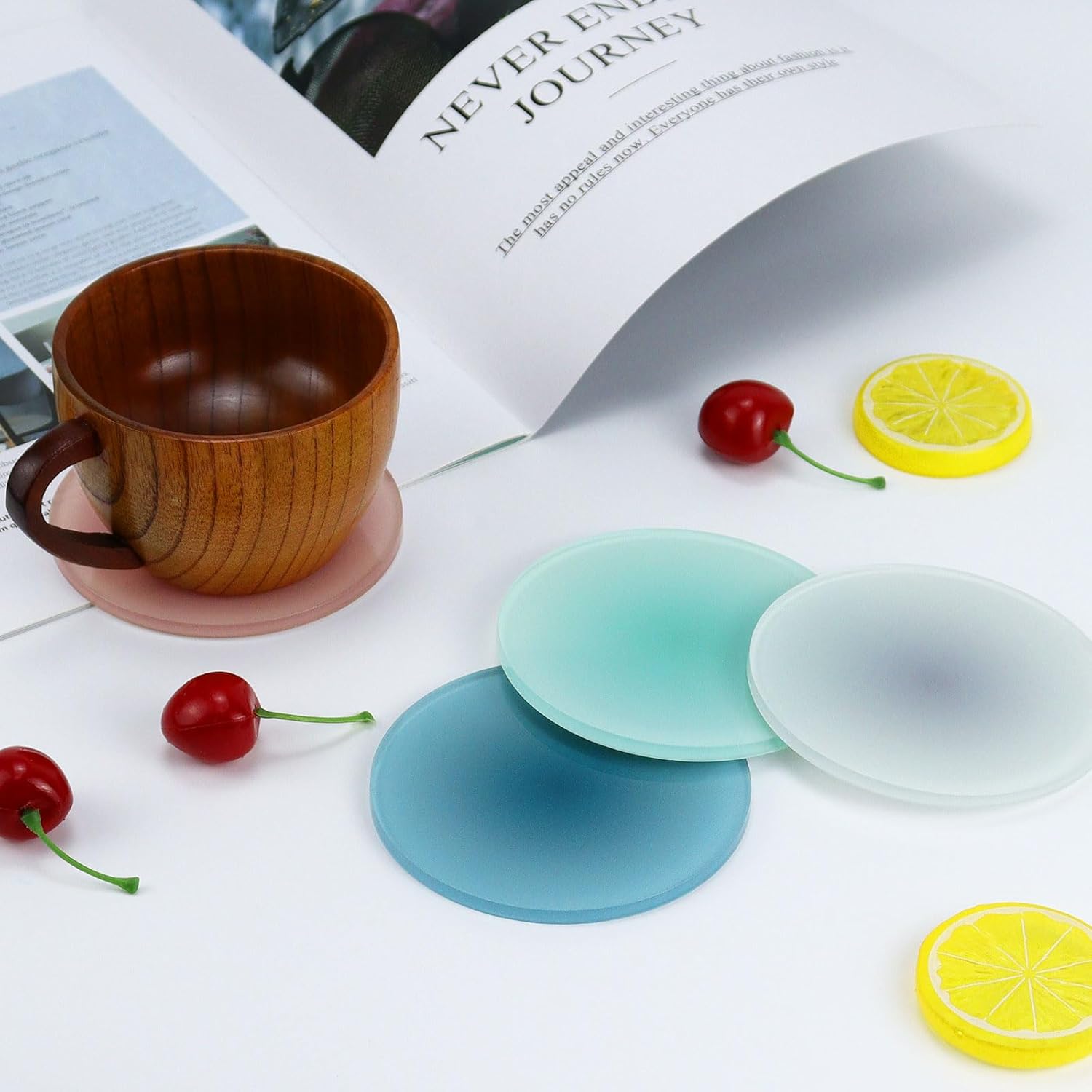 Drink Coasters Set of 4, Light - огляд і ціна Lighting Home Decor Products