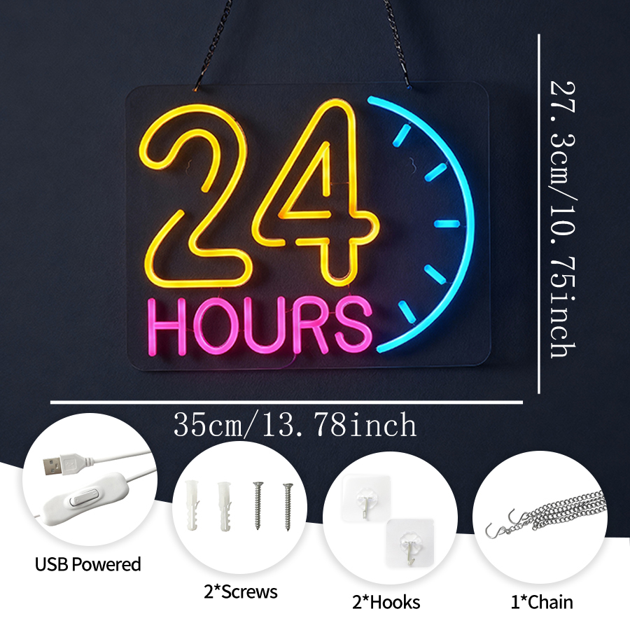 Open 24 Hours Neon Sign,LED Ne - огляд і ціна Decor Lighting Opening Hours