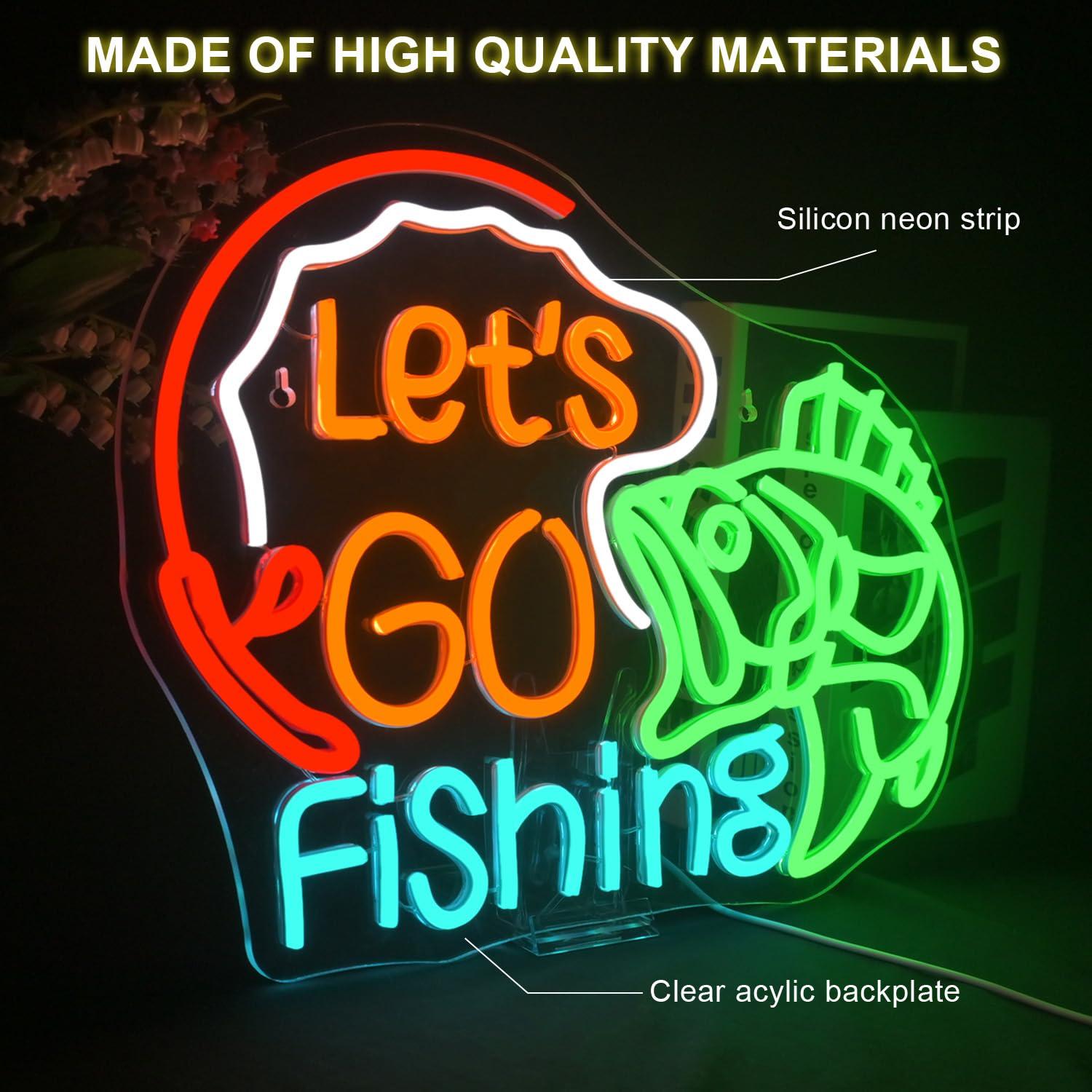 Let's Go Fishing Neon Sign Fis - огляд і ціна Lighting Decor Living Room