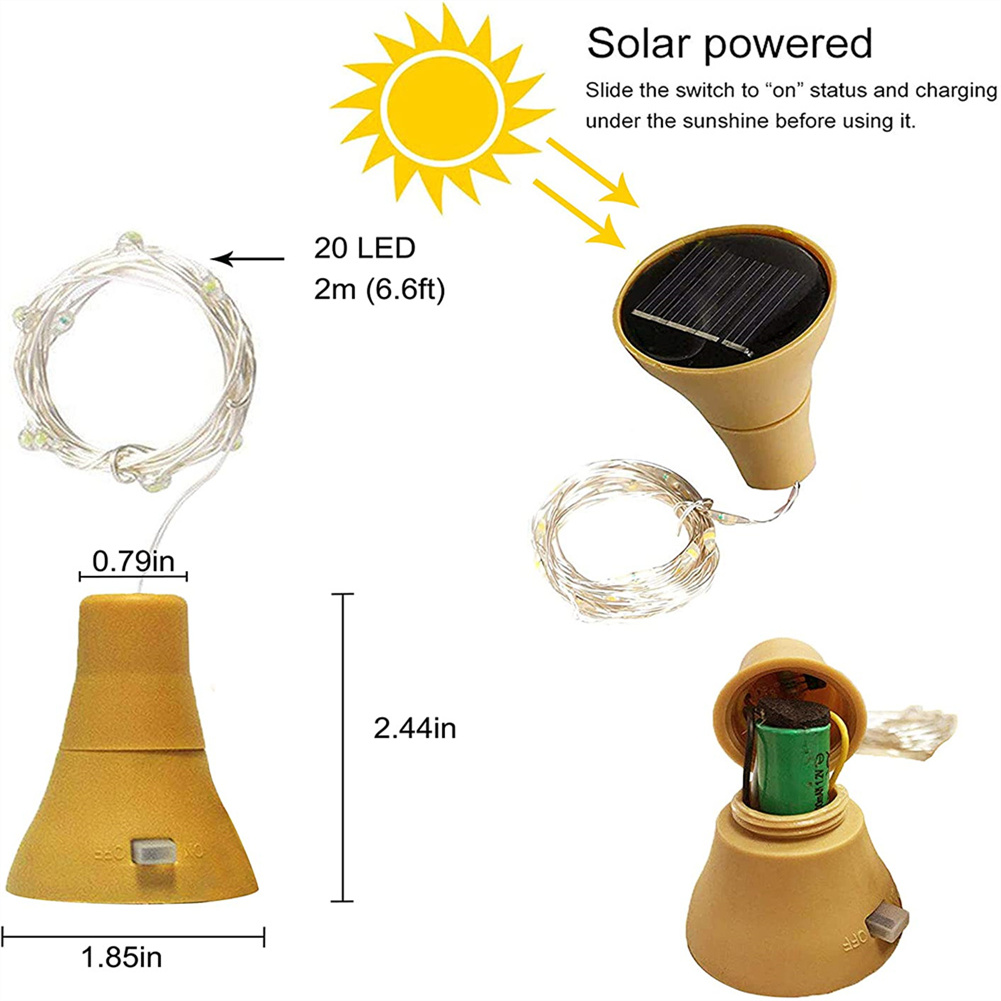 Solar Wine Bottle Lights 20 LE - огляд і ціна Decor Lighting Cork