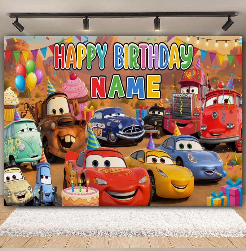 Disney Pixar Cars Custom Backd - огляд і ціна Lighting Mcqueen Birthday Decor