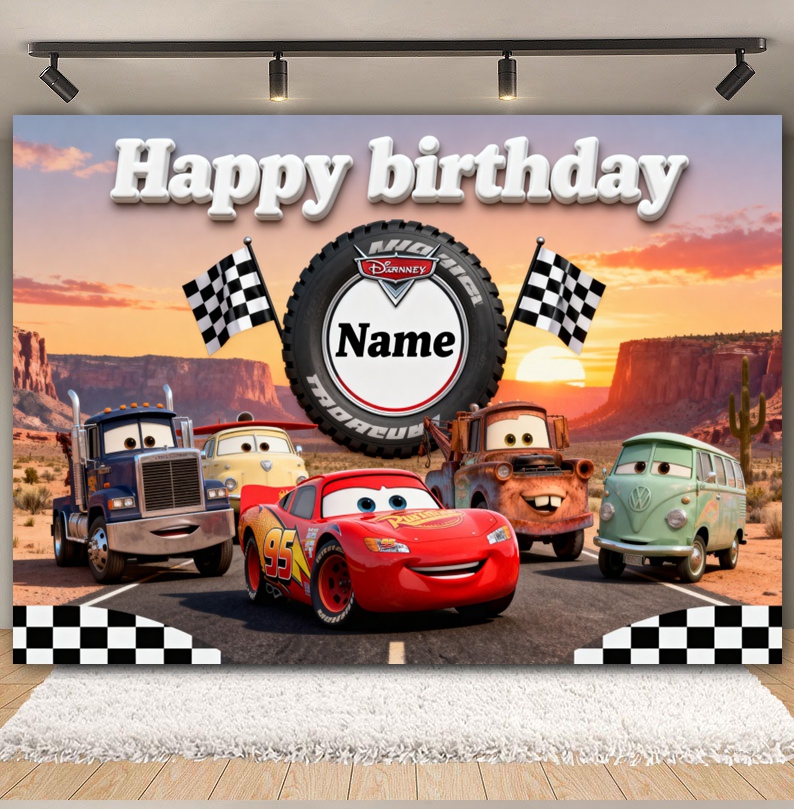 Disney Pixar Cars Custom Backd - огляд і ціна Lighting Mcqueen Birthday Decor