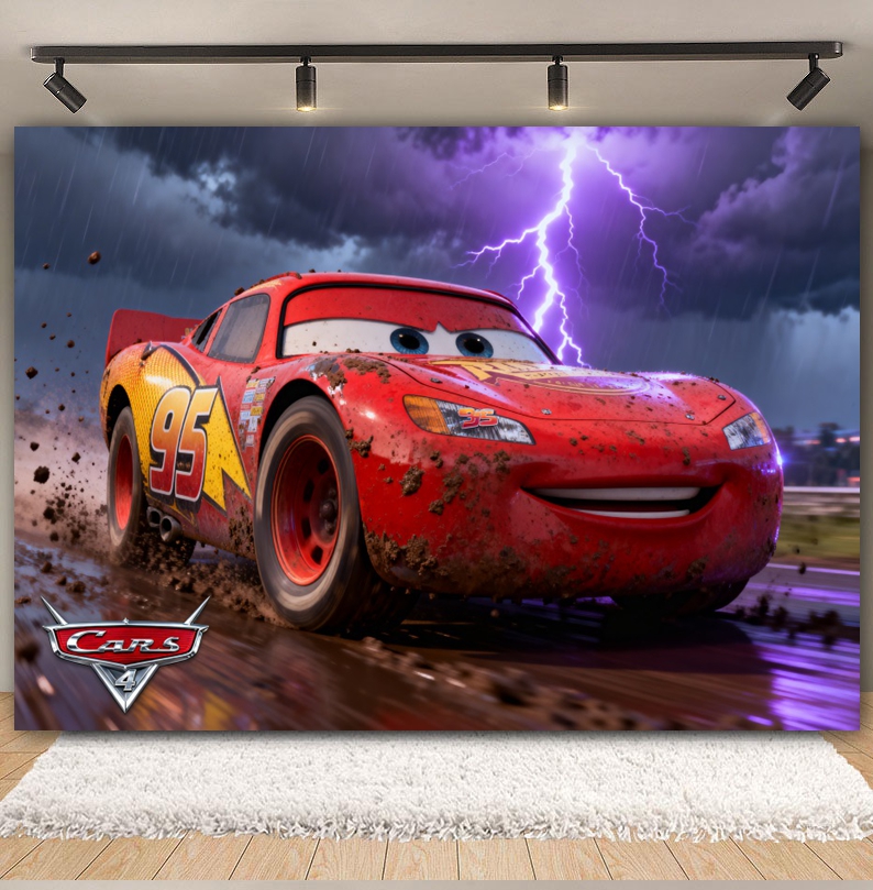 Disney Pixar Cars Custom Backd - огляд і ціна Lighting Mcqueen Birthday Decor