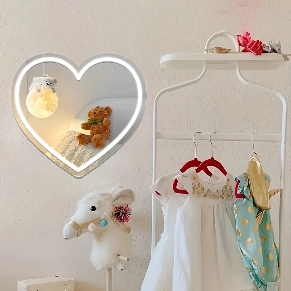 Heart Shape LED Mirror with Wa - огляд і ціна Lighting Room Decor Photo
