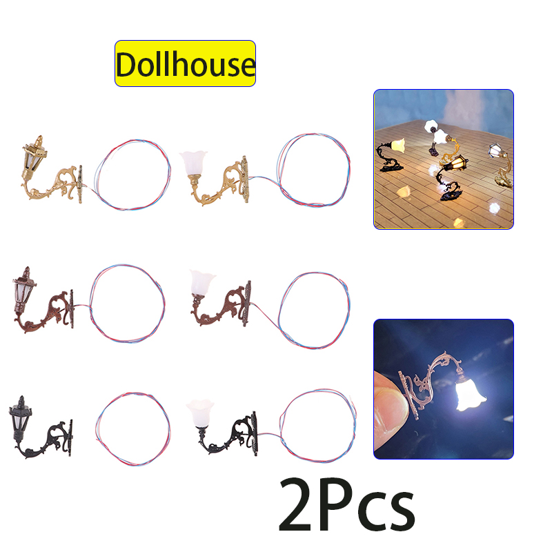 2pc Antique 1:12 Dollhouse Lam - огляд і ціна Decor Lighting Table Lamps