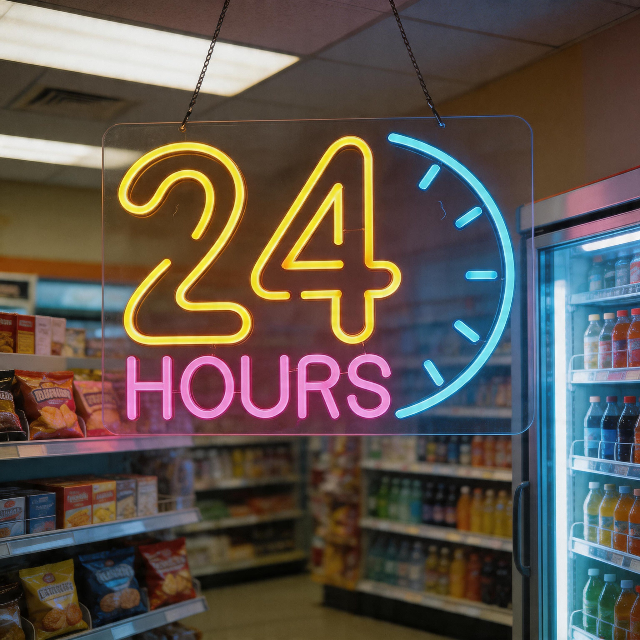 24-Hour LED Neon Signs, USB Po - огляд і ціна Decor Lighting Opening Hours