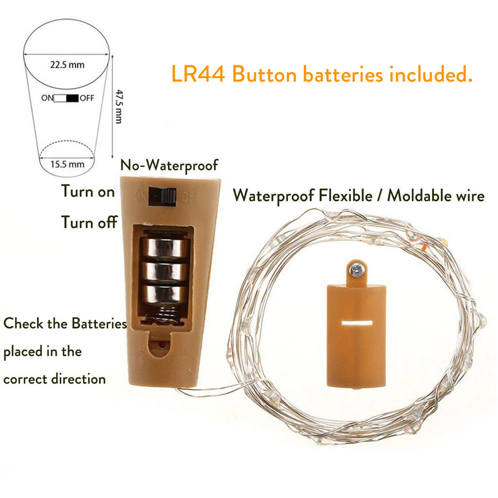 Warm White Bar LED Wine Bottle - огляд і ціна Decor Lighting Cork