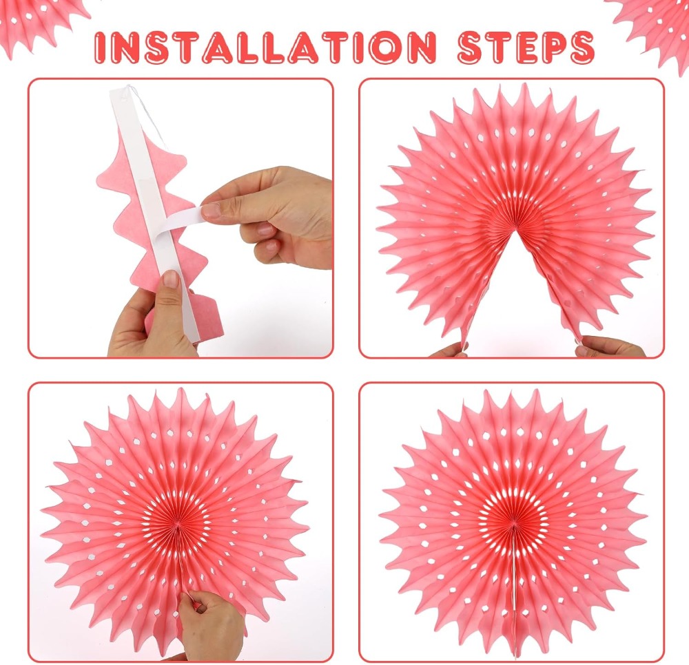 12PCS Light Color Paper Fans T - огляд і ціна Decor Lighting Fans