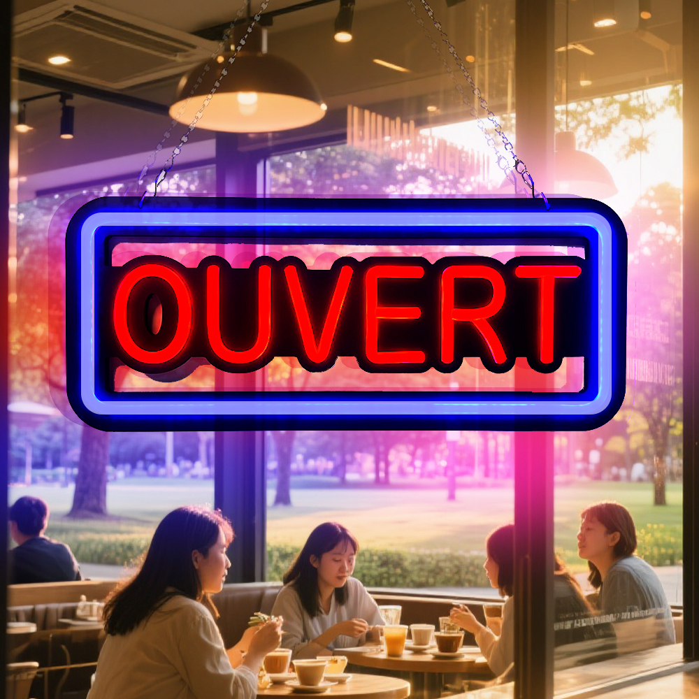 Blue And Red Ouvert Neon Light - огляд і ціна Decor Lighting Opening Hours