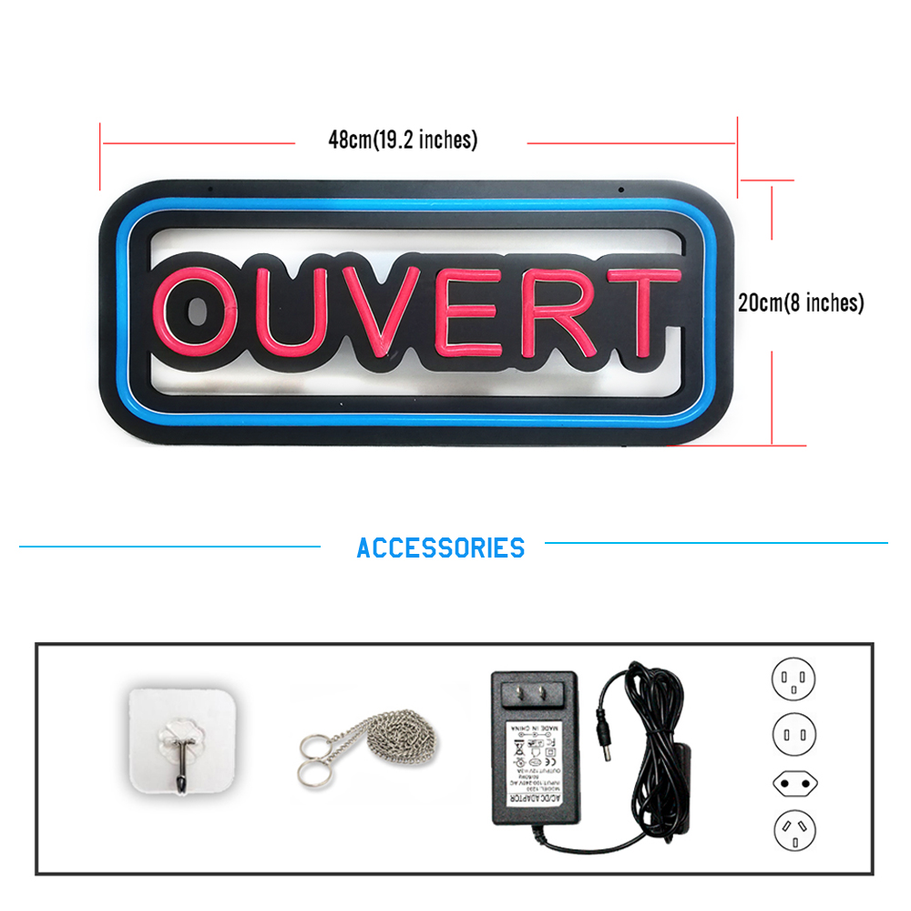Blue And Red Ouvert Neon Light - огляд і ціна Decor Lighting Opening Hours