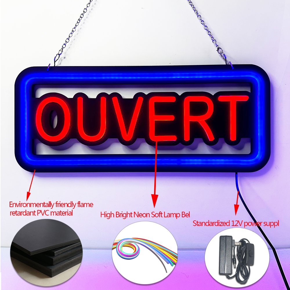 Blue And Red Ouvert Neon Light - огляд і ціна Decor Lighting Opening Hours