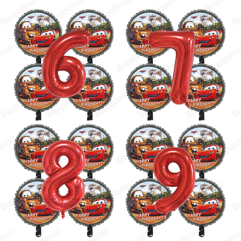 5pcs Cartoon Cars 32Inch Numbe - огляд і ціна Lighting Mcqueen Birthday Decor