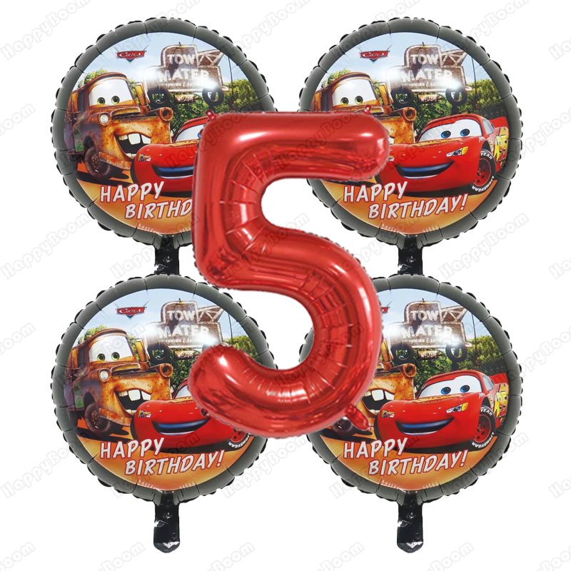 5pcs Cartoon Cars 32Inch Numbe - огляд і ціна Lighting Mcqueen Birthday Decor