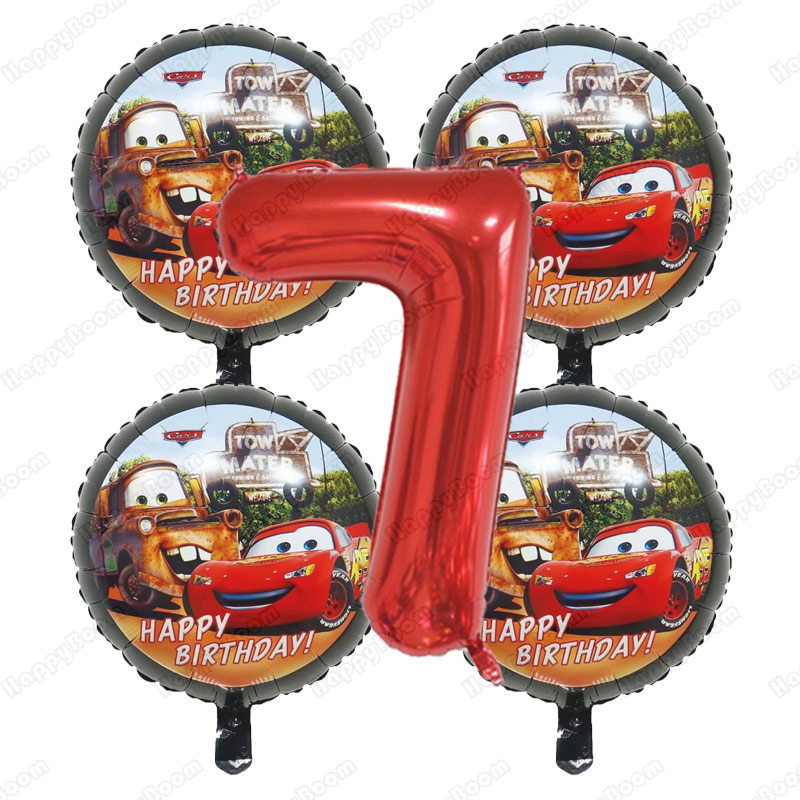 5pcs Cartoon Cars 32Inch Numbe - огляд і ціна Lighting Mcqueen Birthday Decor