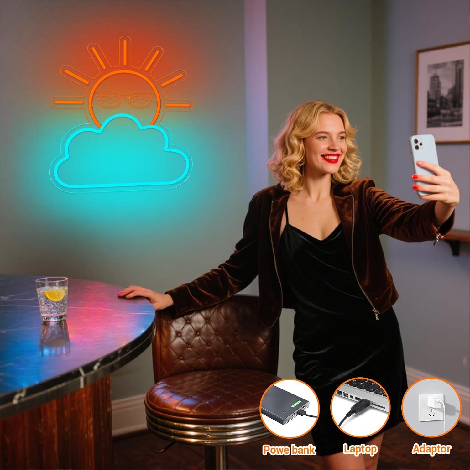 Sunrise Sunset Neon Sign USB P - огляд і ціна Lighting Decor Living Room