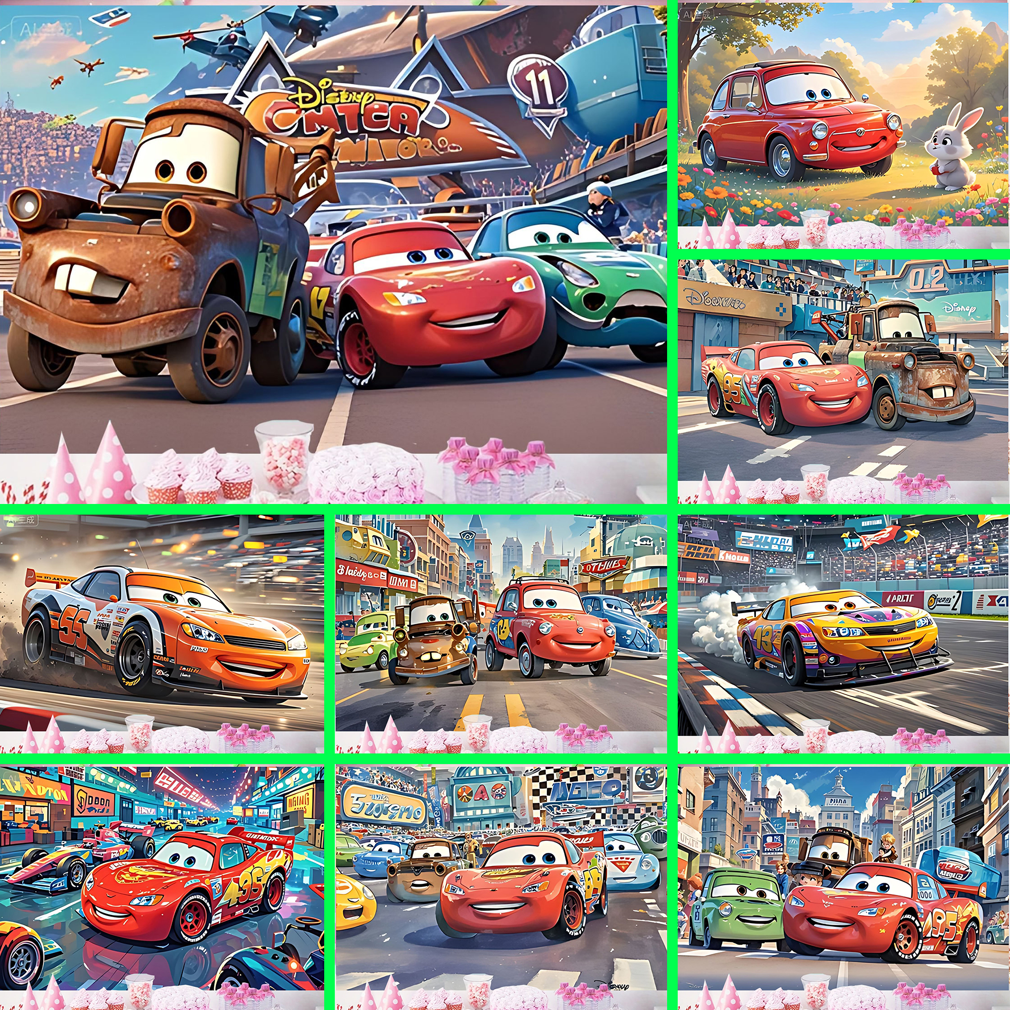 Disney Cars Movie Backdrop Ban - огляд і ціна Lighting Mcqueen Birthday Decor