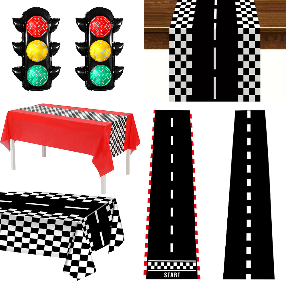 Racing Car Table Runner Tablec - огляд і ціна Lighting Mcqueen Birthday Decor
