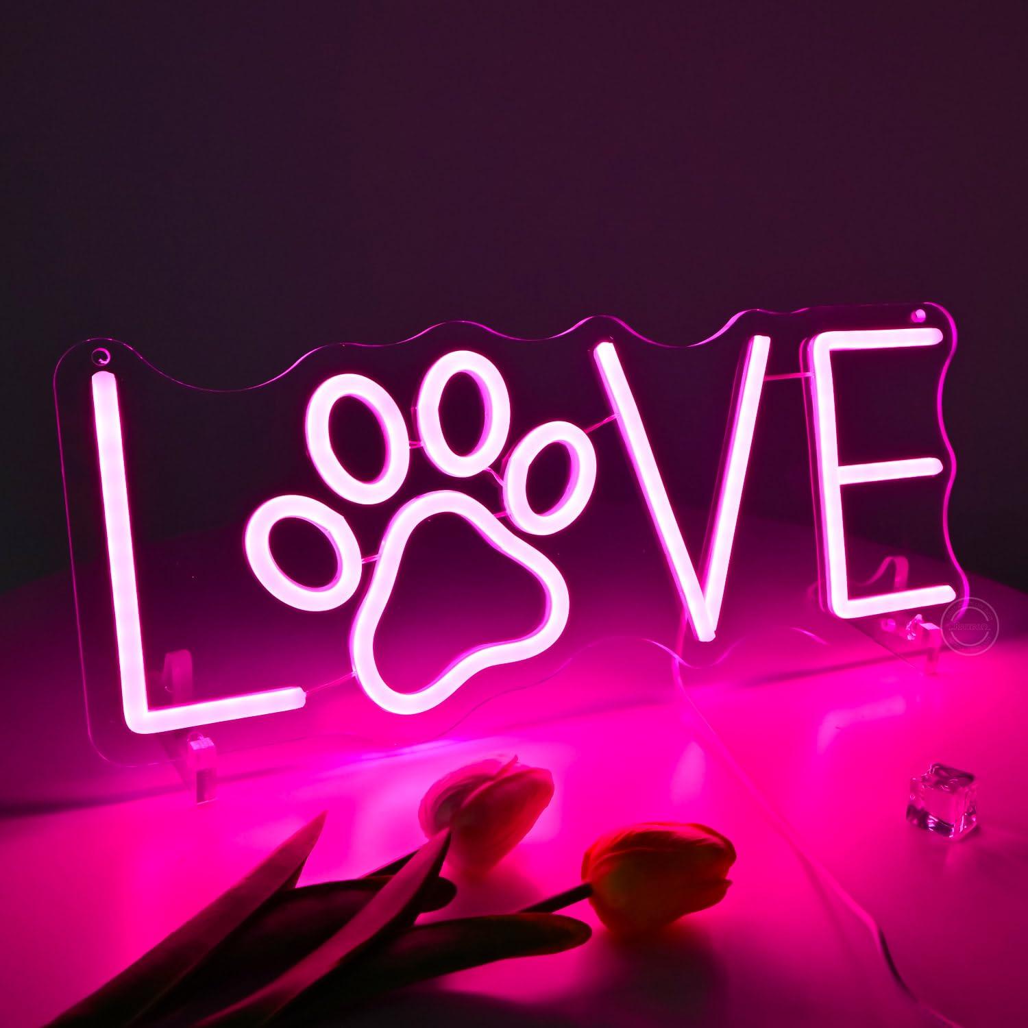 Love Paw Neon Sign USB Dimmabl - огляд і ціна Lighting Decor Living Room