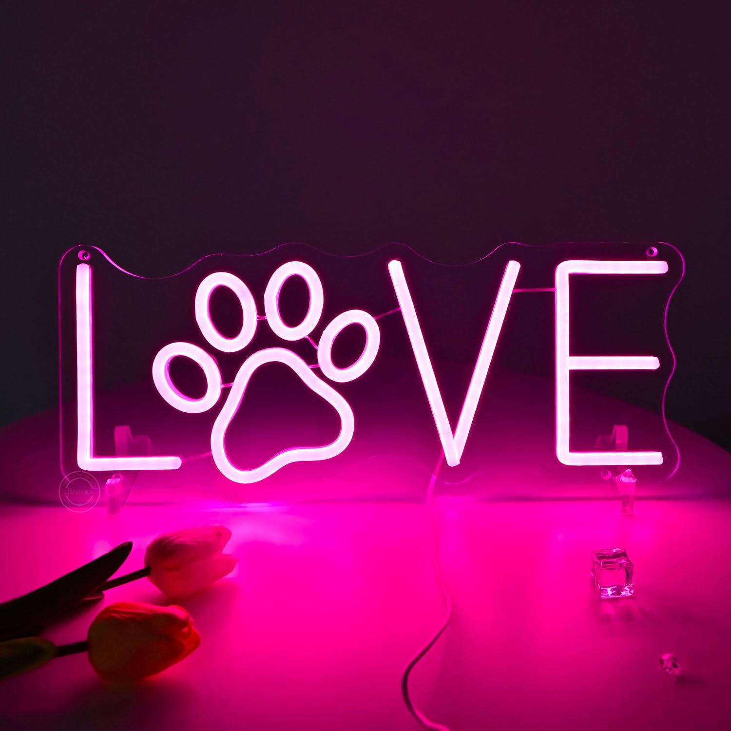 Love Paw Neon Sign USB Dimmabl - огляд і ціна Lighting Decor Living Room