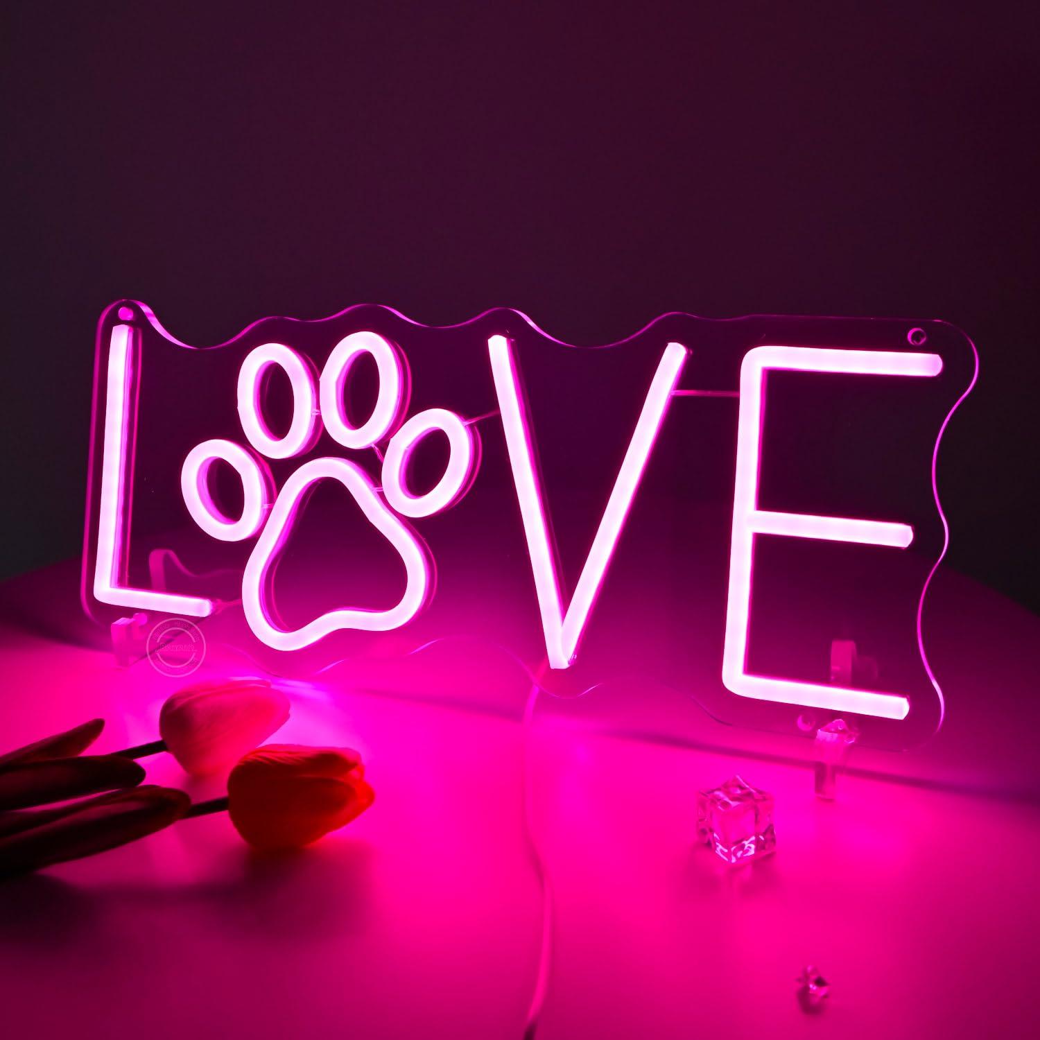 Love Paw Neon Sign USB Dimmabl - огляд і ціна Lighting Decor Living Room