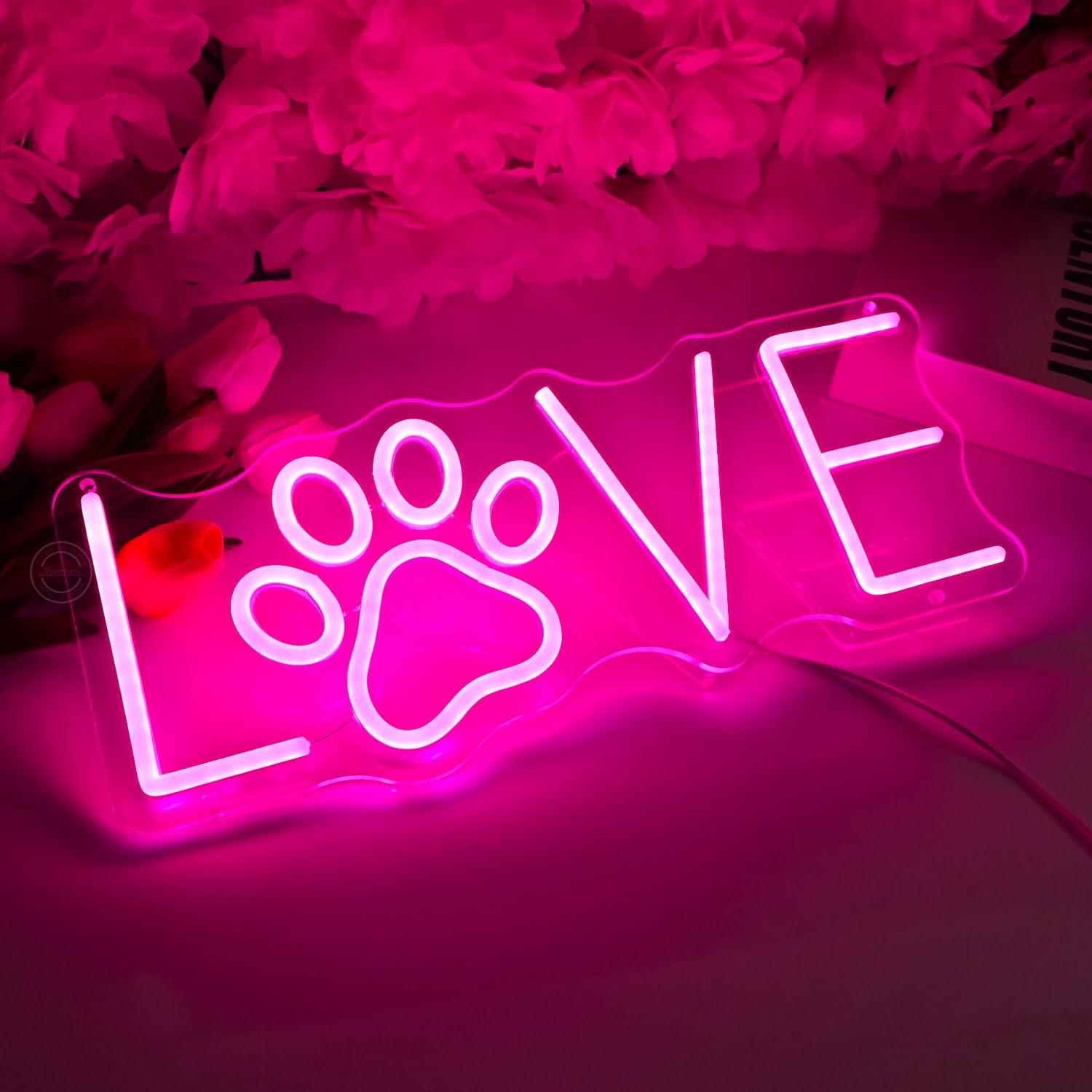 Love Paw Neon Sign USB Dimmabl - огляд і ціна Lighting Decor Living Room
