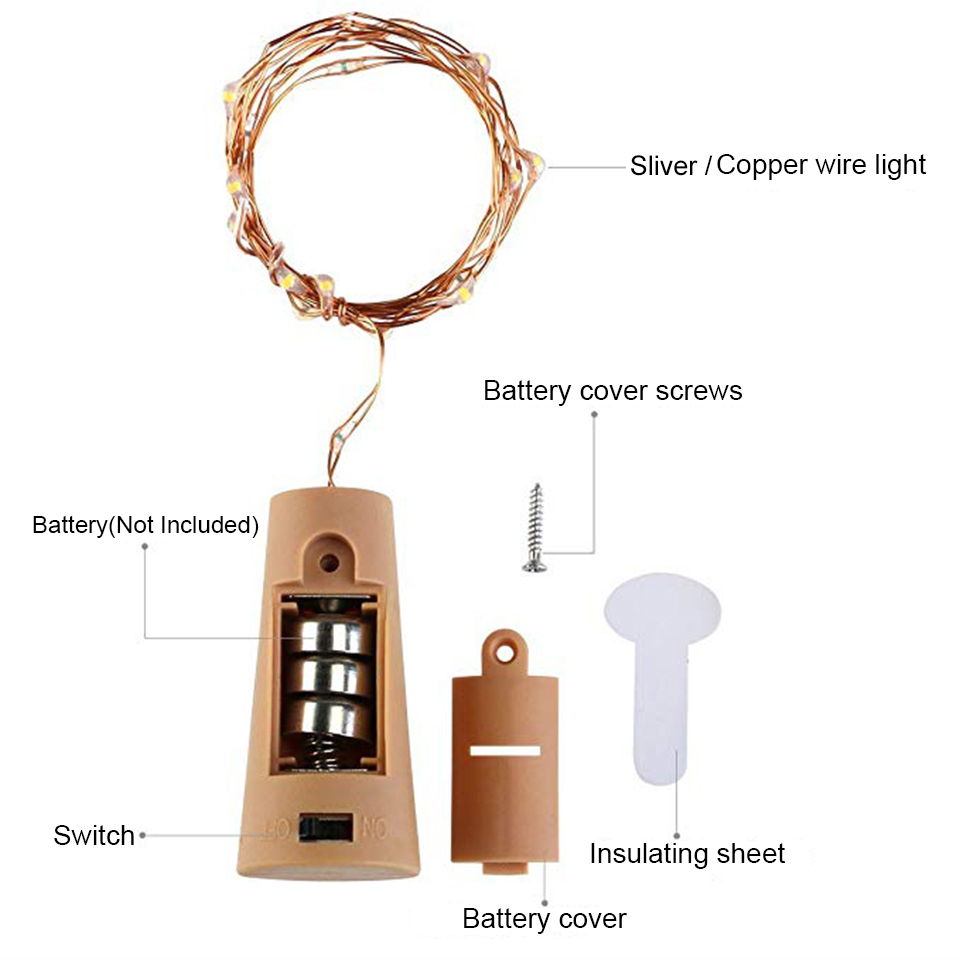 1/3/5/10/20pcs Wine Bottle Lig - огляд і ціна Decor Lighting Cork