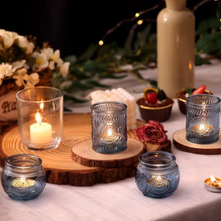 24Pcs Blue Votive Candle Holde - огляд і ціна Lighting Decor Wedding